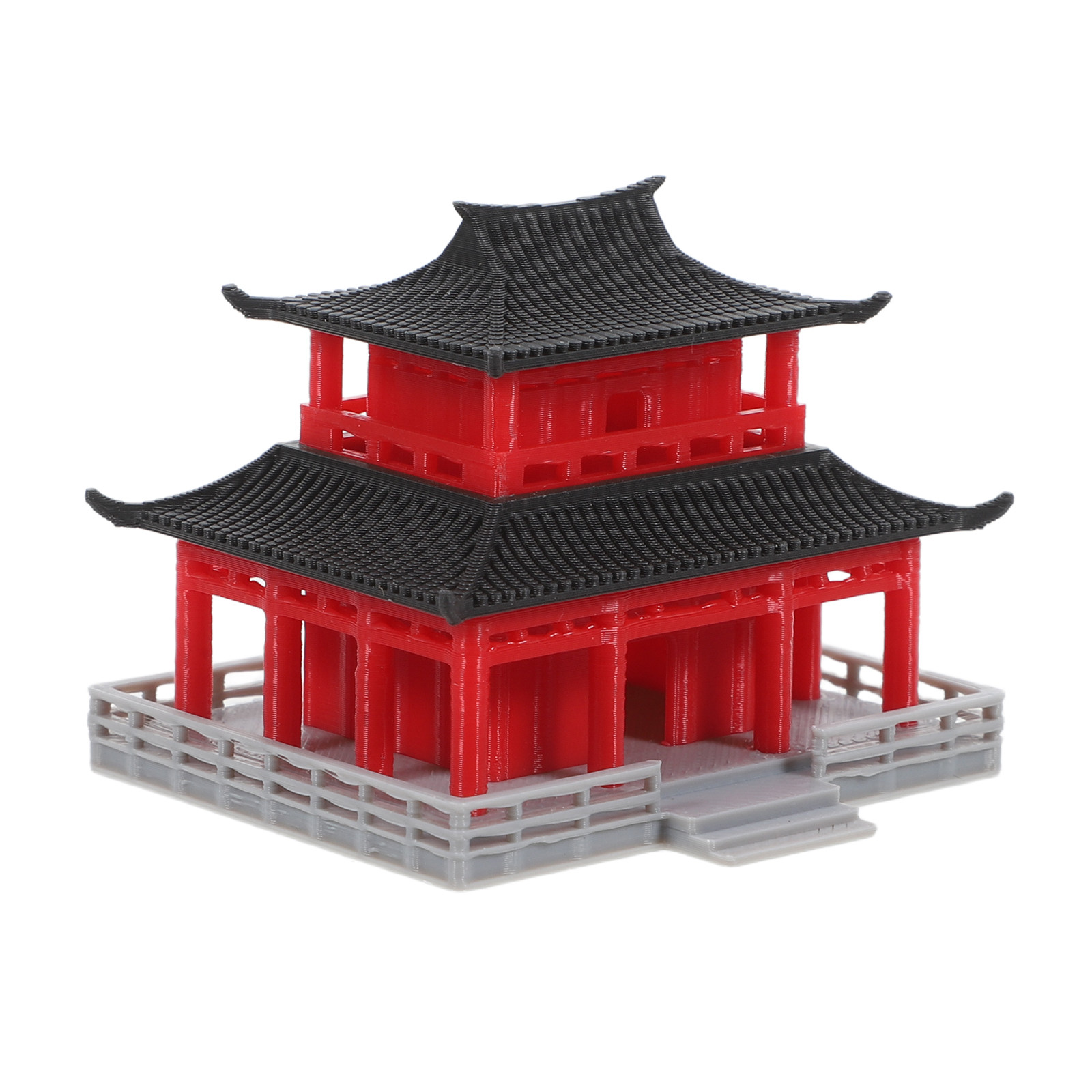 Aquarium Fish Black - Black Red Ancient Chinese Pavilion Aquarium