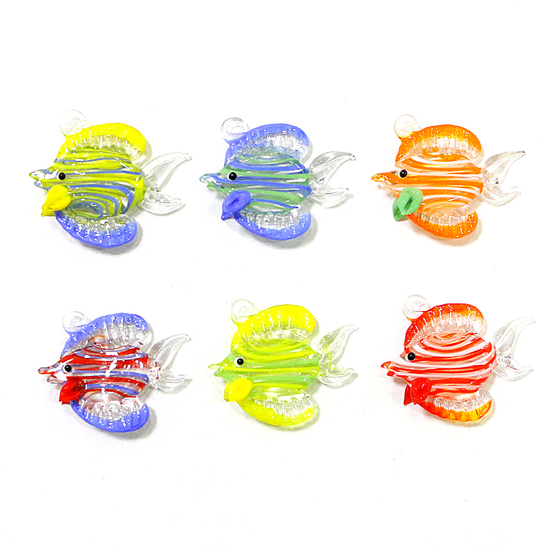Fish Toy In Aquarium - 2Pcs Mini Marine Fish Figurine Glass
