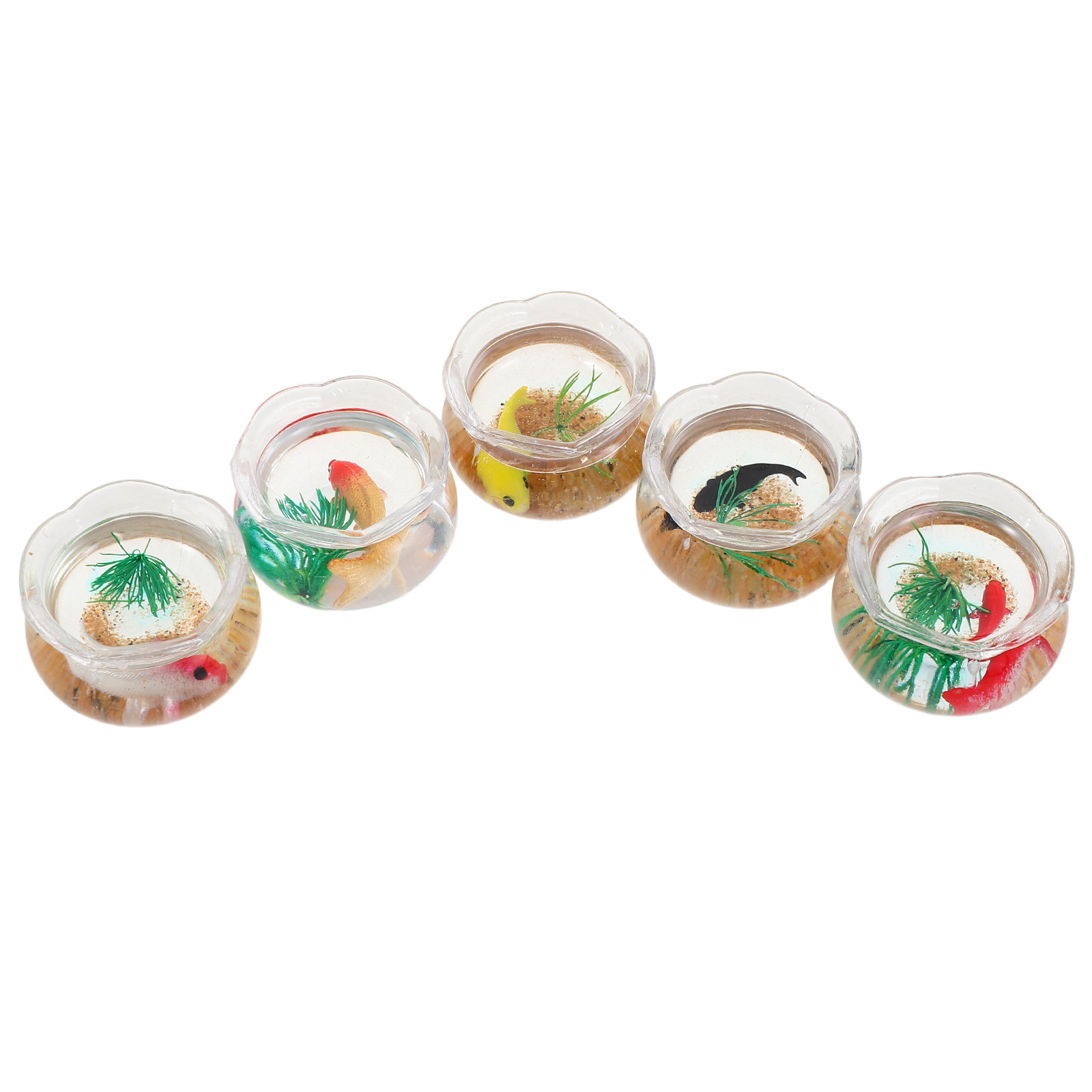 Fish Toy In Aquarium - 5Pcs Mini Fish Bowl Realistic Koi