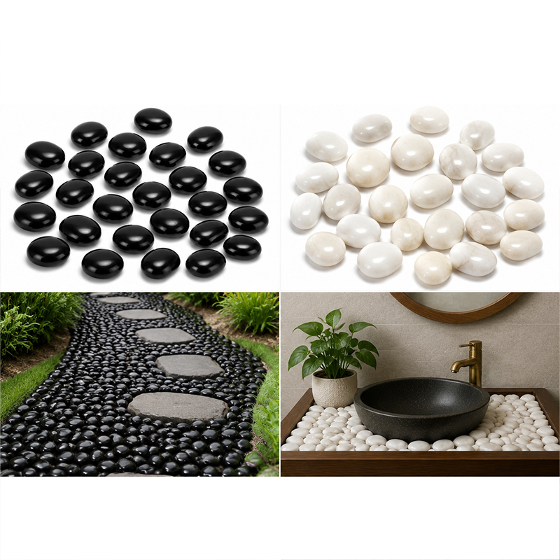 White&Black Polished River Roc - Aquarium Fish Black recension och pris