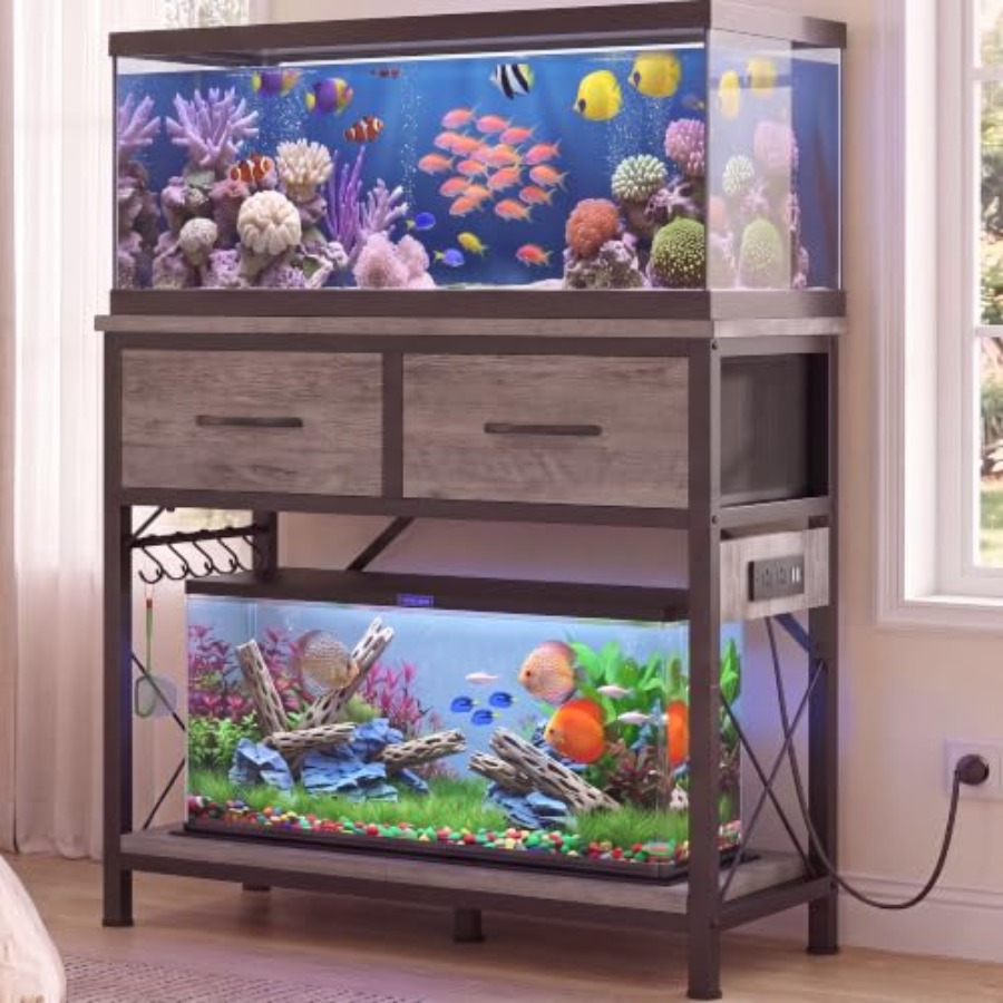 Fish Tank Stand for 20-29-37 G - Aquarium Fish Black recension och pris