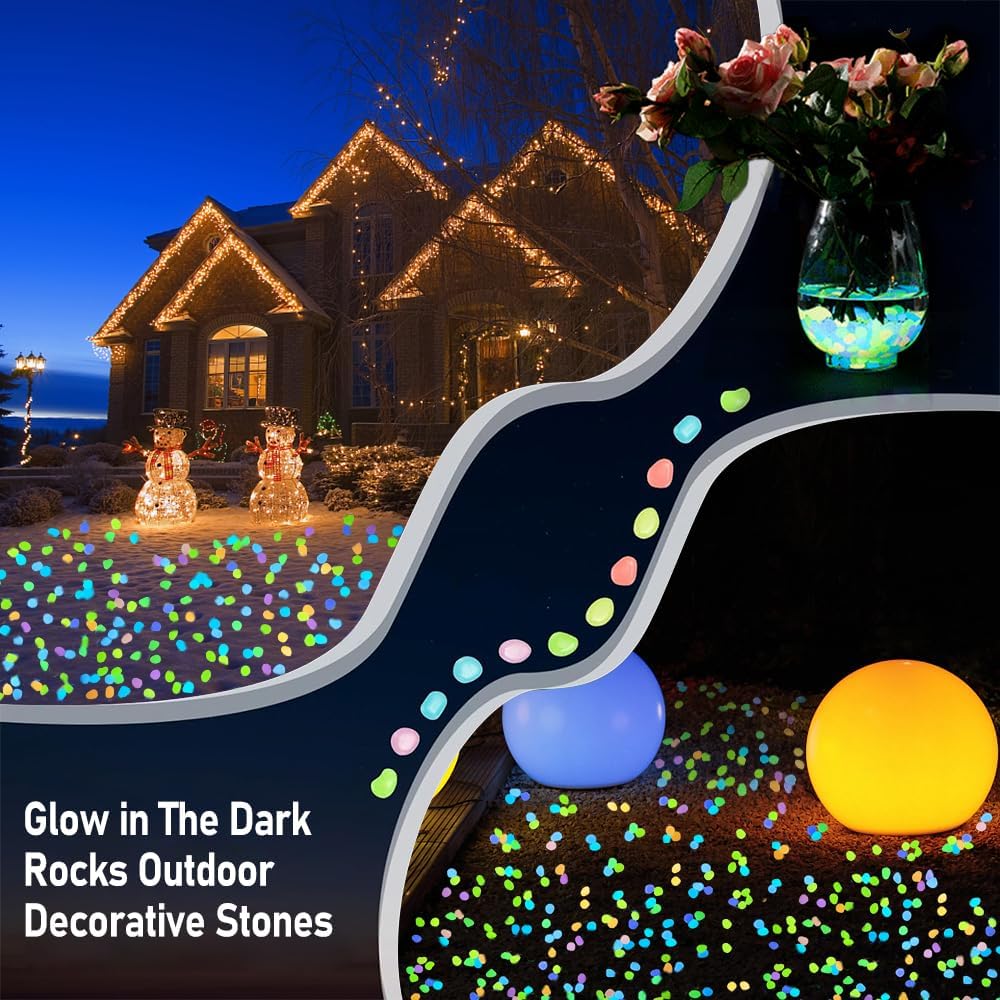 500 PCS Multi-Color Glow Pebbl - Aquarium Fish Colorful recension och pris