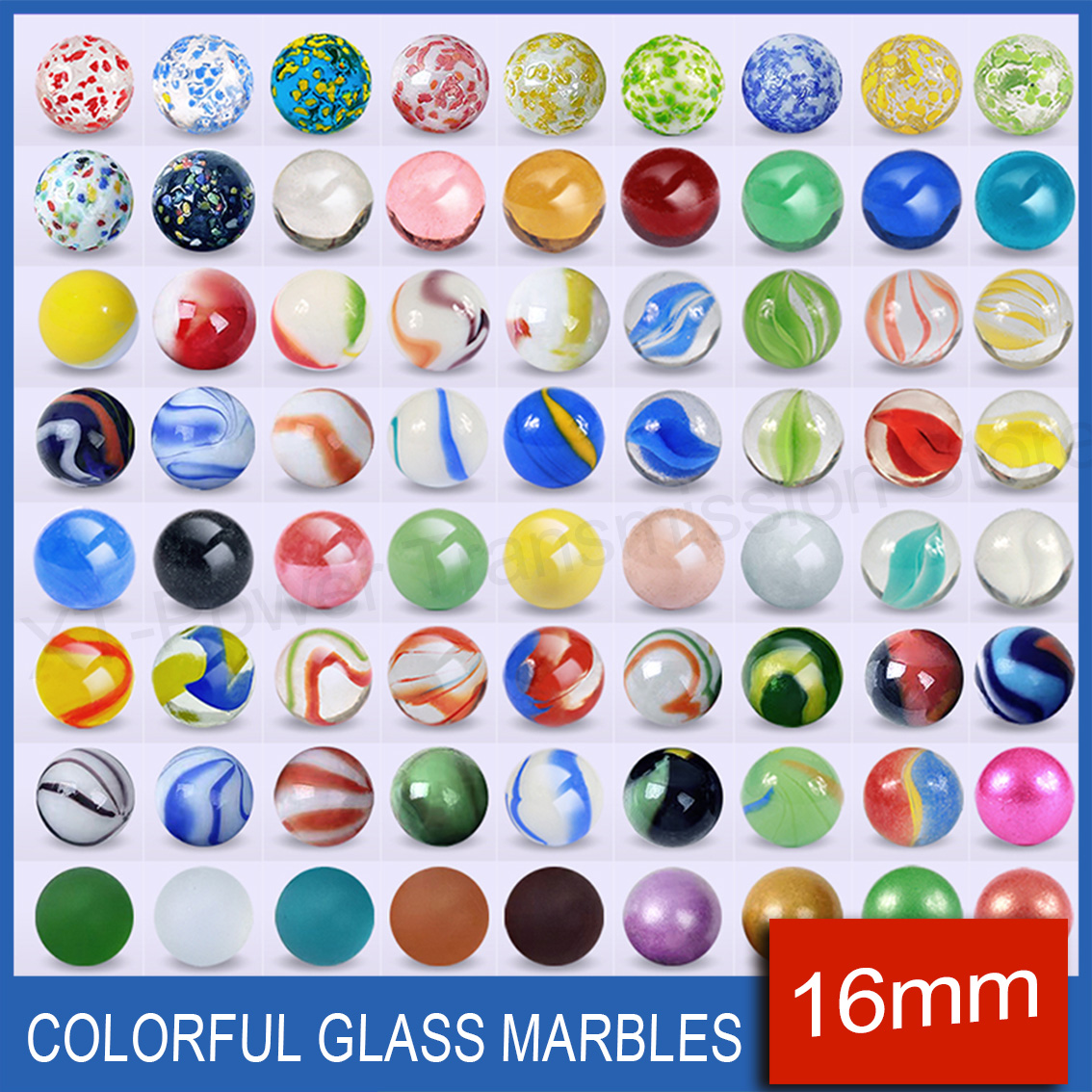 5-90PCS 16mm Colorful Glass Ma - Aquarium Fish Glass recension och pris