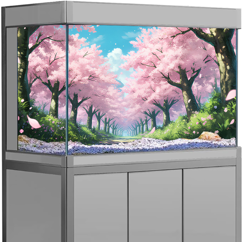 Natural Bamboo Forest & Cherry - Aquarium Fish Background recension och pris