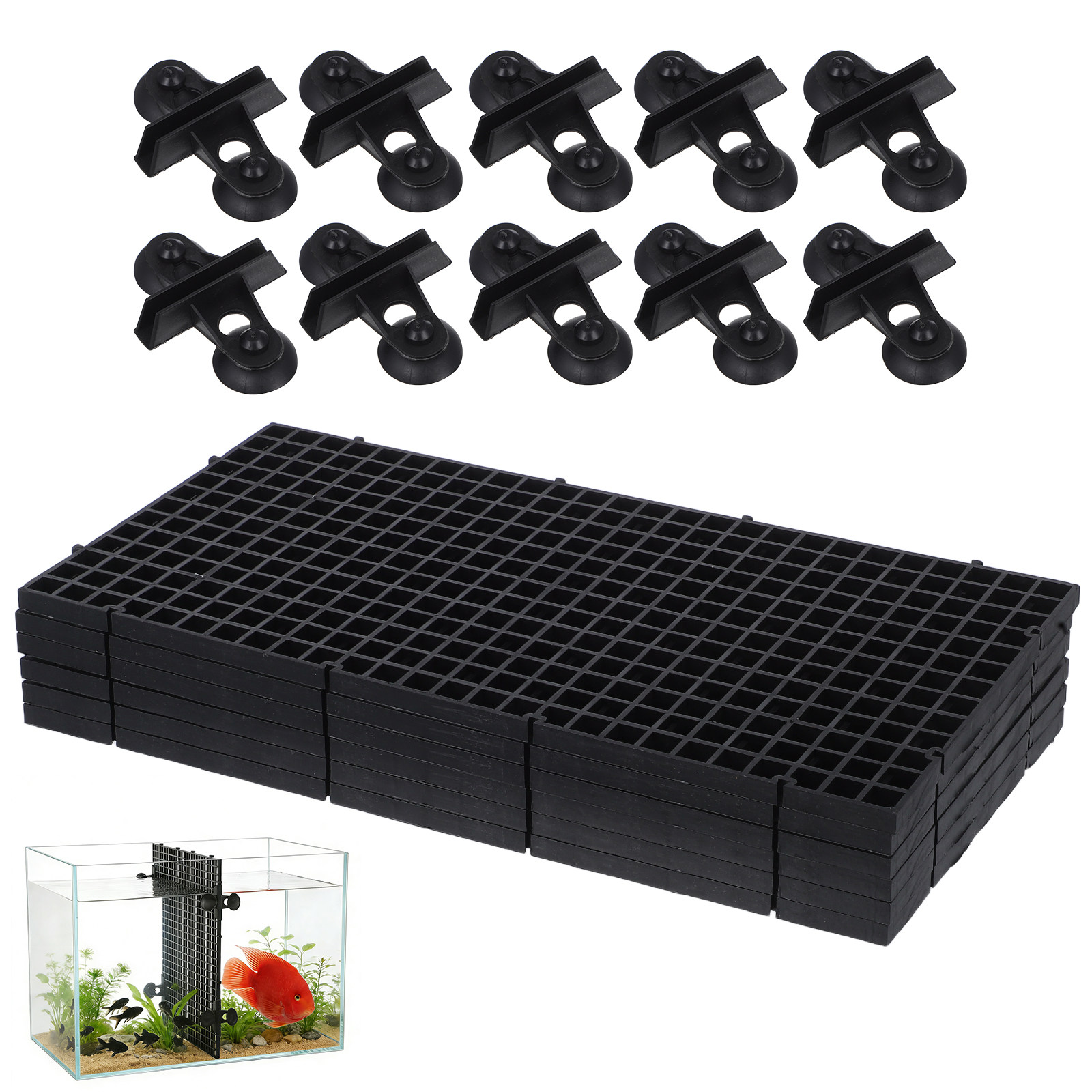 1Set Fish Tank Divider Black P - Aquarium Fish Black recension och pris