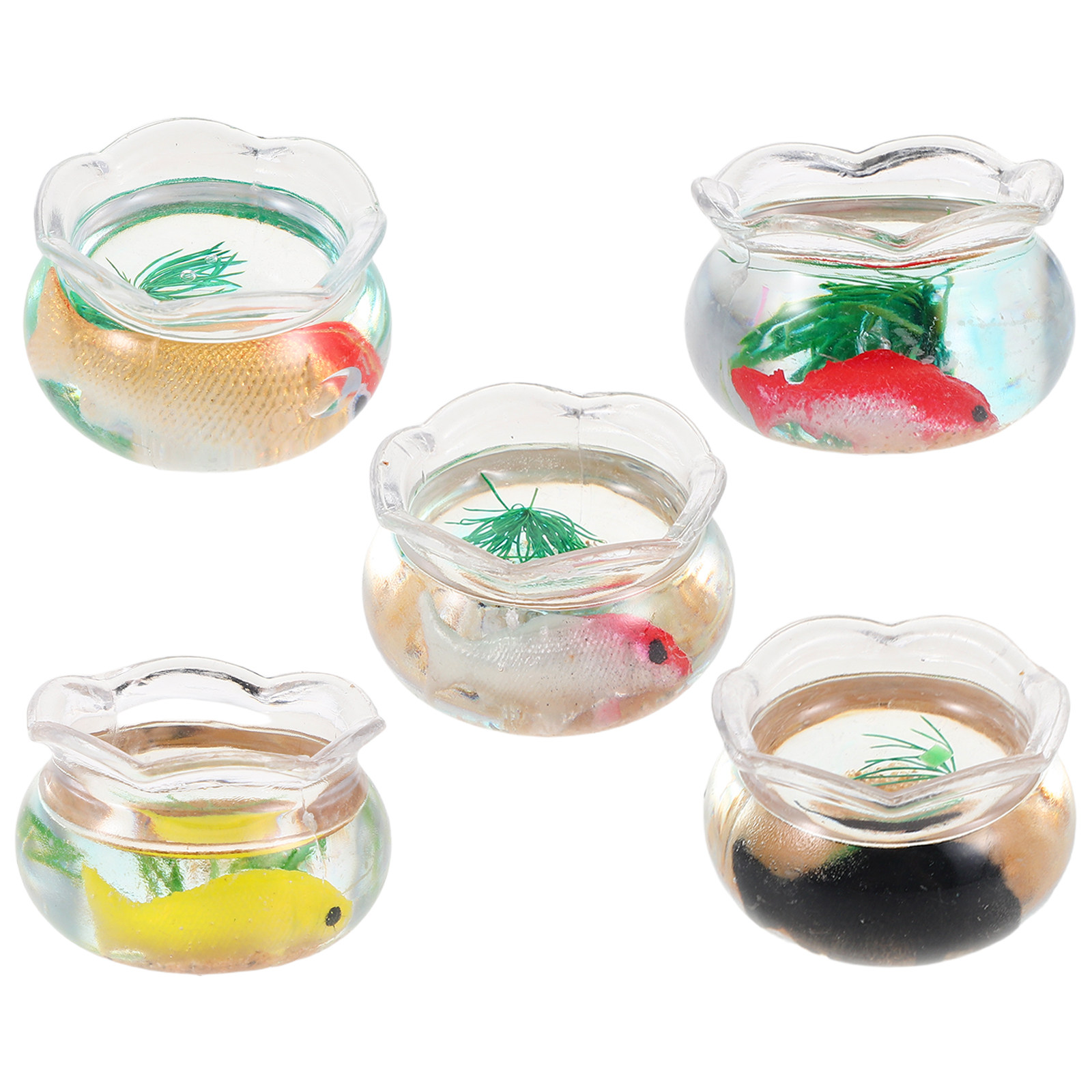 5Pcs Mini Fish Bowl Small Roun - Fish Toy In Aquarium recension och pris