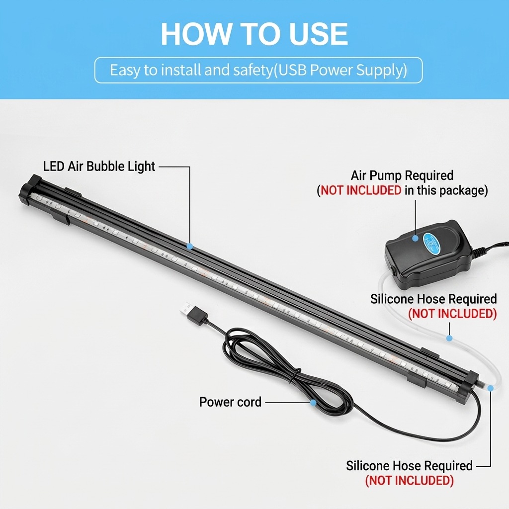 USB LED Aquarium Air Bubble Li - Aquarium Fish Colorful recension och pris