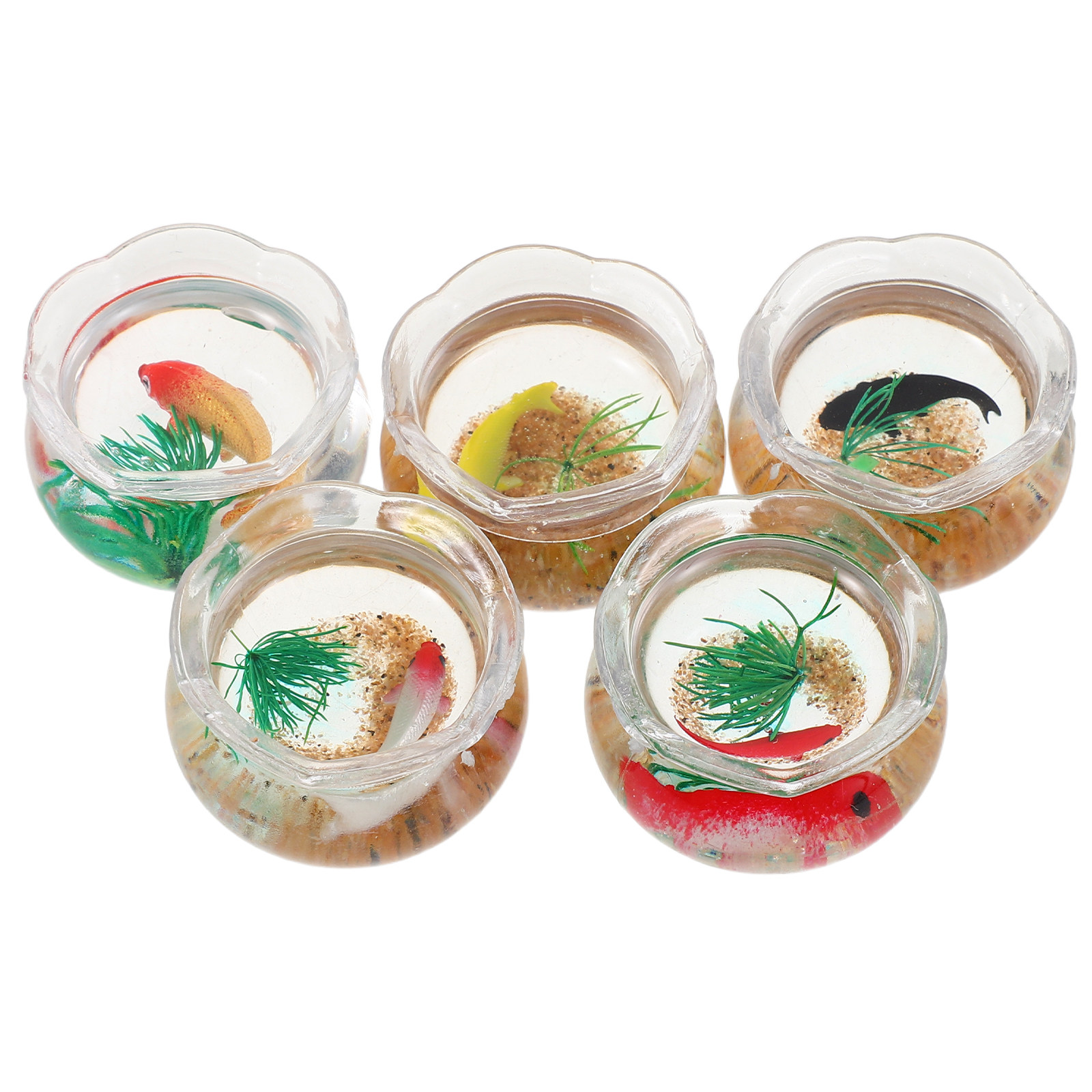 5Pcs Mini Fish Bowl Realistic  - Fish Toy In Aquarium recension och pris